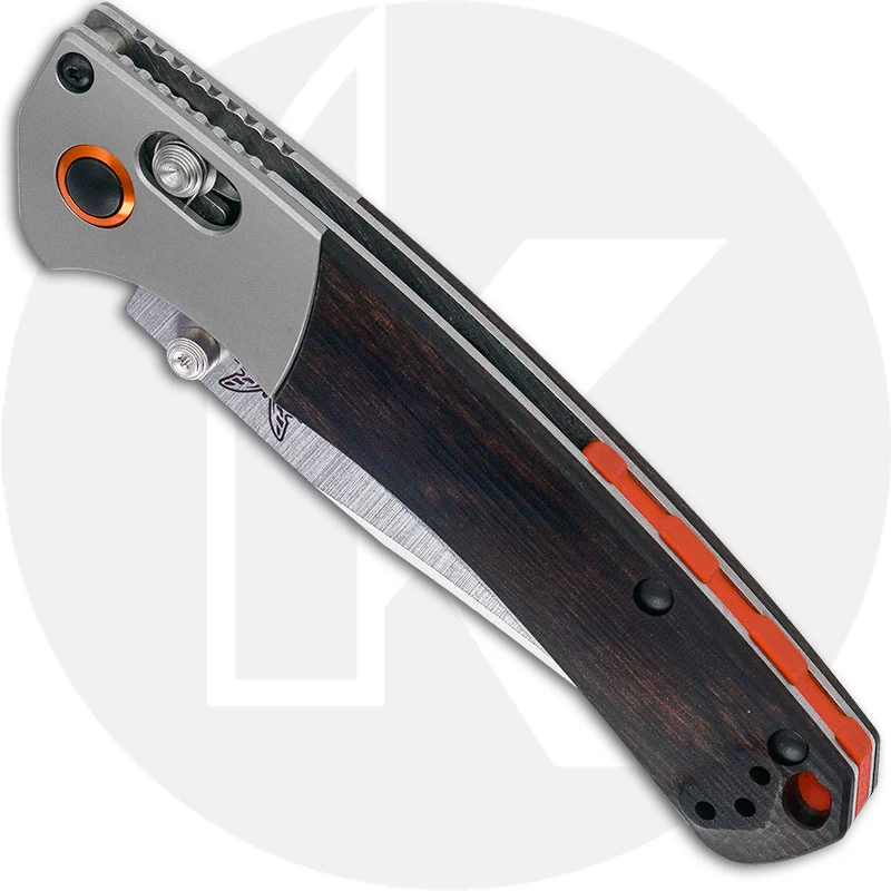 Benchmade 15085-2 Mini Crooked River Clip Point EDC AXIS Lock Folding Knife Wood Handle - Image 2