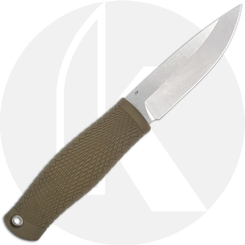 Benchmade 200 Puukko Finnish Style Bushcraft Knife Drop Point With Ranger Green Santoprene Handle USA Made - Image 2