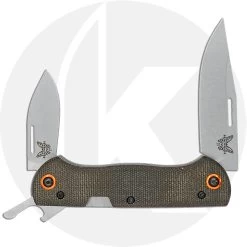 Benchmade Weekender 317-1 - S30V Clip Point And Spear Point - Cap Lifter - Dark Brown Canvas Micarta - Slip Joint Folder - USA Made