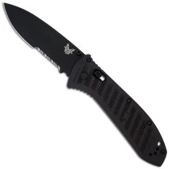 Benchmade Presidio II Ultra Knife 570SBK-1 - Black Part Serrated S30V Drop Point - Black CF Elite - AXIS Lock Folder - USA Made