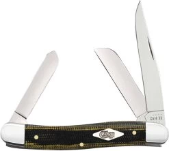 Case Medium Stockman Knife 23471 - Green And Black Micarta - 10318SS