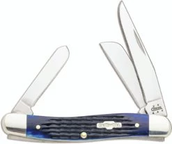 Case Knives: Case Medium Stockman Knife, Navy Blue Bone Handle, CA-2801