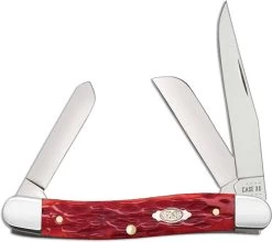 Case Medium Stockman Knife 31951 Dark Red Bone CV 6318CV