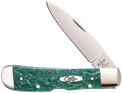 Case Tribal Lock Knife 32585 Green Sparkle Kirinite TB1012010LSS