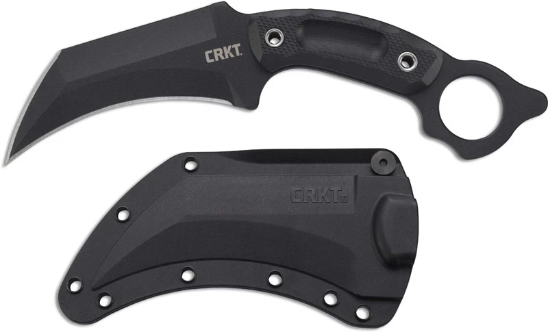 CRKT Du Hoc 2630 Knife Austin McGlaun Black Karambit Fixed Blade Black G10 With Ring Pommel - Image 2
