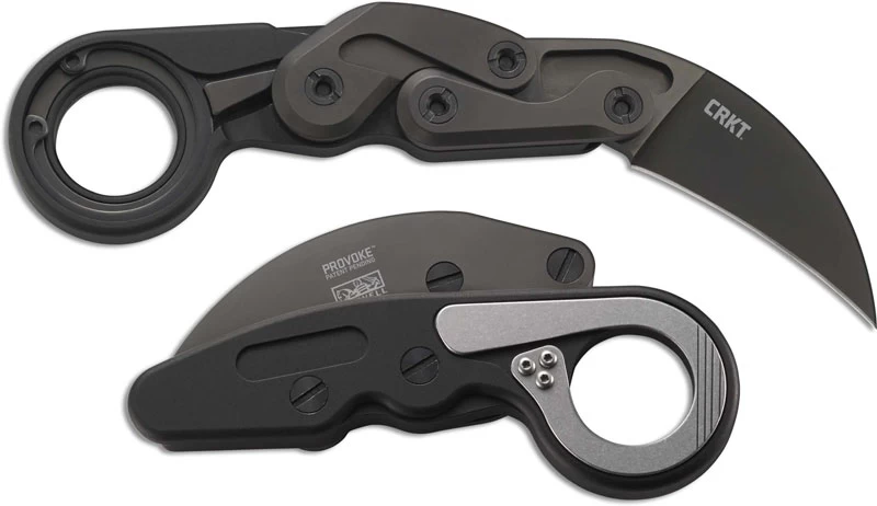 CRKT Provoke 4040 Joe Caswell Black Karambit Folder Kinematic Action Aluminum Handle With Ring Pommel - Image 2
