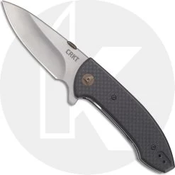 CRKT Avant 4620 Knife Eric Ochs EDC Satin Drop Point Flipper Folder Carbon Fiber With IKBS Pivot