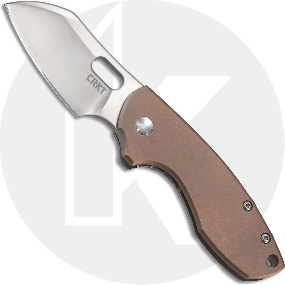 CRKT Pilar Copper 5311CU - Jesper Voxnaes EDC - Satin Sheepsfoot - Copper And Stainless Steel - Frame Lock Folder