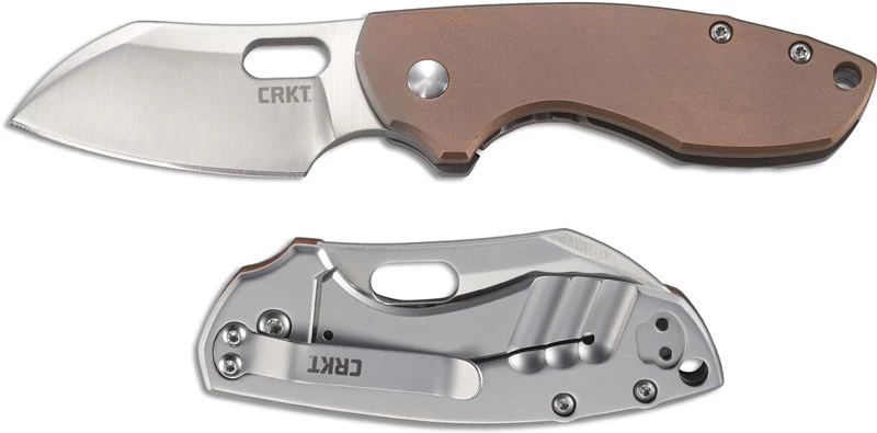 CRKT Pilar Copper 5311CU - Jesper Voxnaes EDC - Satin Sheepsfoot - Copper And Stainless Steel - Frame Lock Folder - Image 2