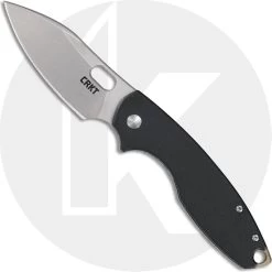 CRKT Pilar III D2 5317D2 - Jesper Voxnaes EDC - Stonewash D2 Drop Point - Black G10 And Stainless Steel - Frame Lock Folder