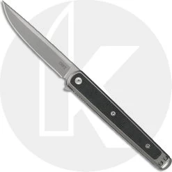 CRKT Seis 7123 - Richard Rogers EDC - Bead Blast Drop Point - Gray / Black GRN - Flipper Folder