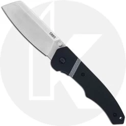 CRKT Ripsnort II 7271 - Philip Booth EDC - Satin Cleaver Blade - Black GRN With Stainless Steel Inlay