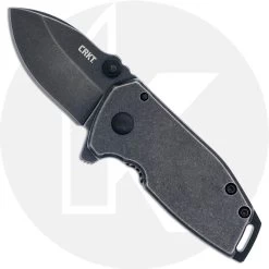 CRKT Squid Compact Assisted 2485K - Black Stonewash Blade And Handle - Frame Lock Flipper Folder