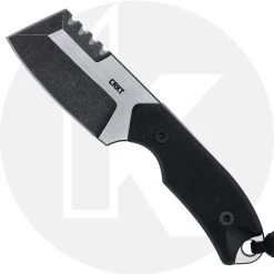 CRKT Razel Compact 4036 - Jon Graham Compact EDC - D2 Chisel Blade With Top Serrations - Black G10 Handle
