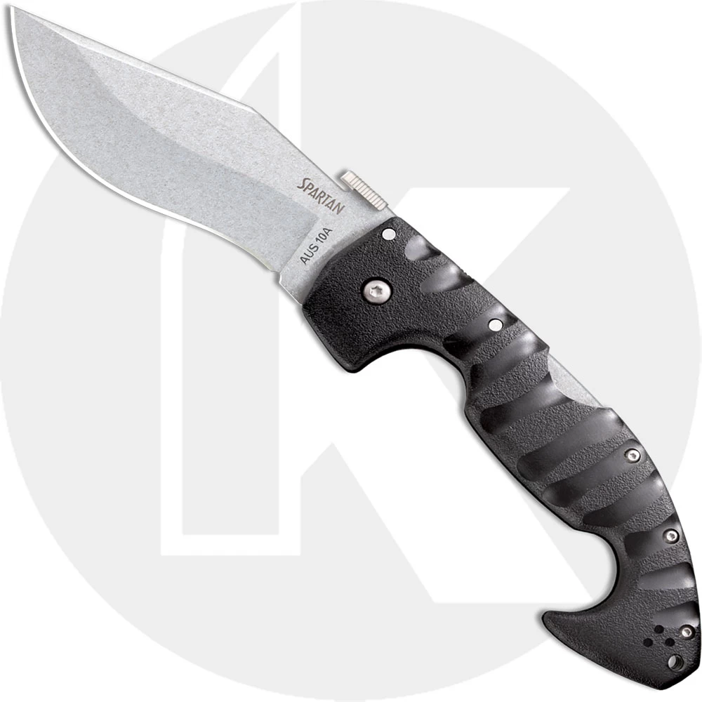 Cold Steel 21ST Spartan Knife AUS 10A Open On Withdrawal Black Griv-Ex Tri-Ad Lock Folder