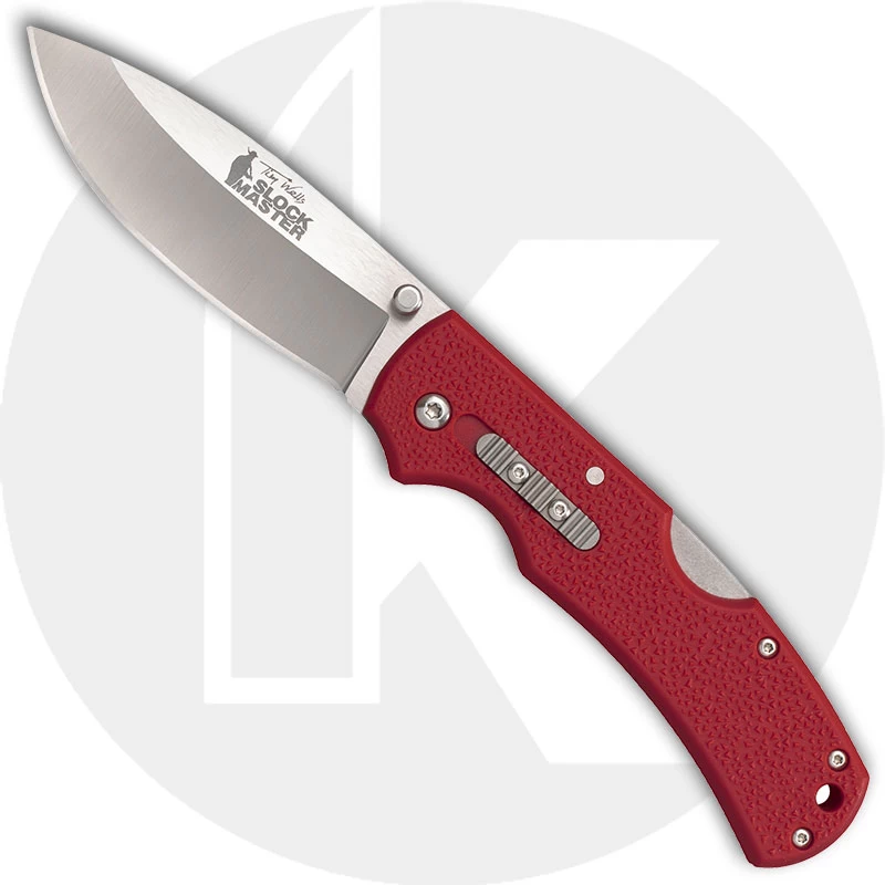 Cold Steel Double Safe Hunter Slock Master 23JK - Value Priced EDC - Drop Point With Slock Master Logo - Red GFN - Rocker Lock - Folding Knife