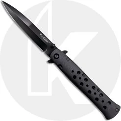 Cold Steel Ti-Lite G10 26C4 Knife - 4 Inch S35VN Black Blade - Black G10 Open On Withdrawal