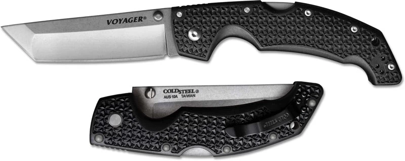 Cold Steel 29AT Large Voyager Knife AUS 10A Tanto Black Griv-Ex Tri-Ad Locking Folder - Image 2