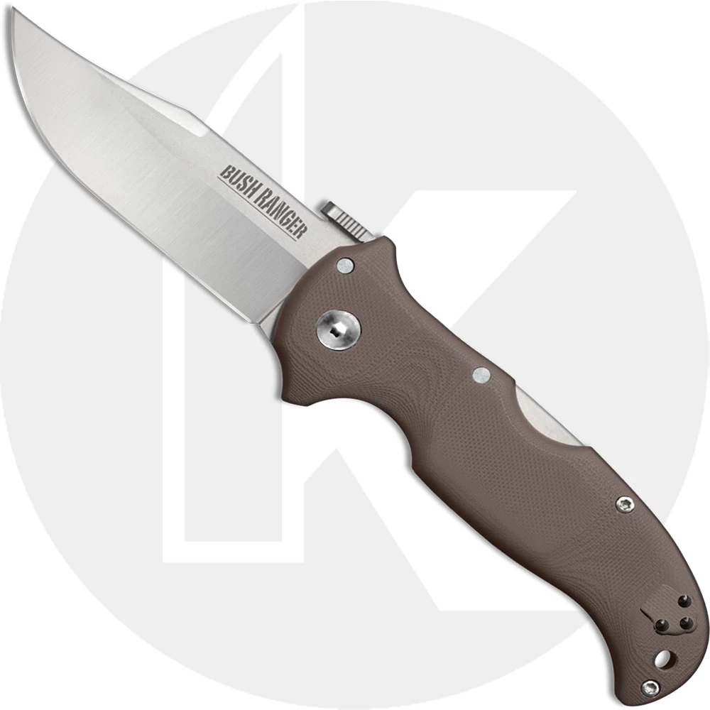 Cold Steel 31A Bush Ranger Open On Withdrawal Clip Point Folder With Brown G10 Handle
