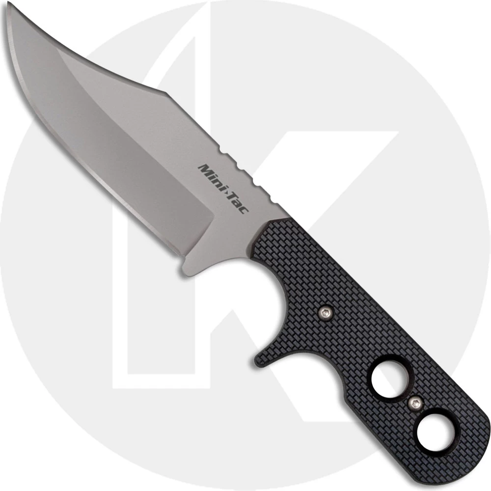 Cold Steel 49HCF Mini Tac Bowie Andrew Demko EDC Clip Point Fixed Blade With Griv-Ex Scales
