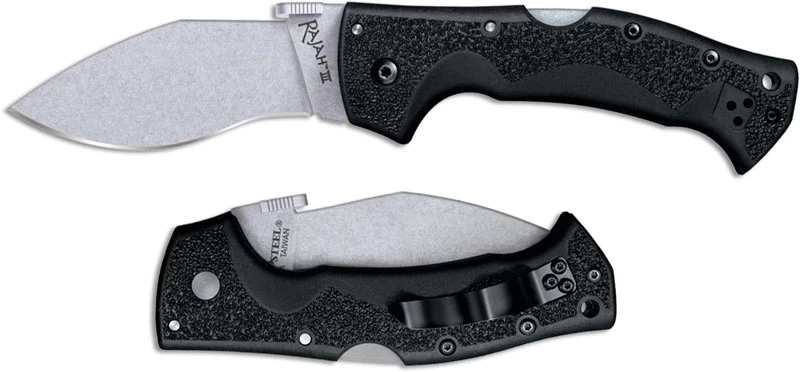 Cold Steel Rajah 3 62JM Knife Andrew Demko AUS 10A Kukri Style Black Griv-Ex Tri-Ad Lock Folder - Image 2