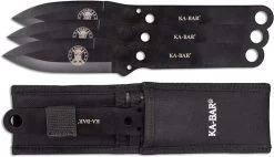 KABAR Throwing Knife Set 1121 - Single Piece Black Stainless Steel - Spear Point Blade - Triple Set