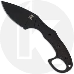 KABAR TDI Pocket Strike 2491 - Compact EDC Fixed Blade - Black Drop Point - Black Nylon / Fiberglass With Ring Pommel