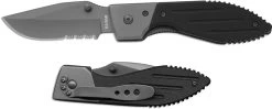 KABAR Warthog Folder, Part Serrated, KA-3073