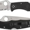 Spyderco Endura 4 Lightweight - C10FPSBKRD - Thin Red Line - Part Serrated - Black / Red FRN