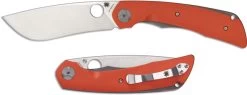 Spyderco Subvert C239GPOR Nati Amor Modified Drop Point Ti And Orange G10 Liner Lock Folder