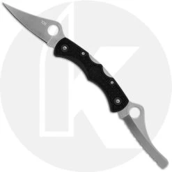 Spyderco Dyad Jr Lightweight C39P&SBK - ATS-55 Clip Blade And Serrated Sheepfoot - Black FRN - Discontinued Item - Serial Numbered - BNIB - 1999